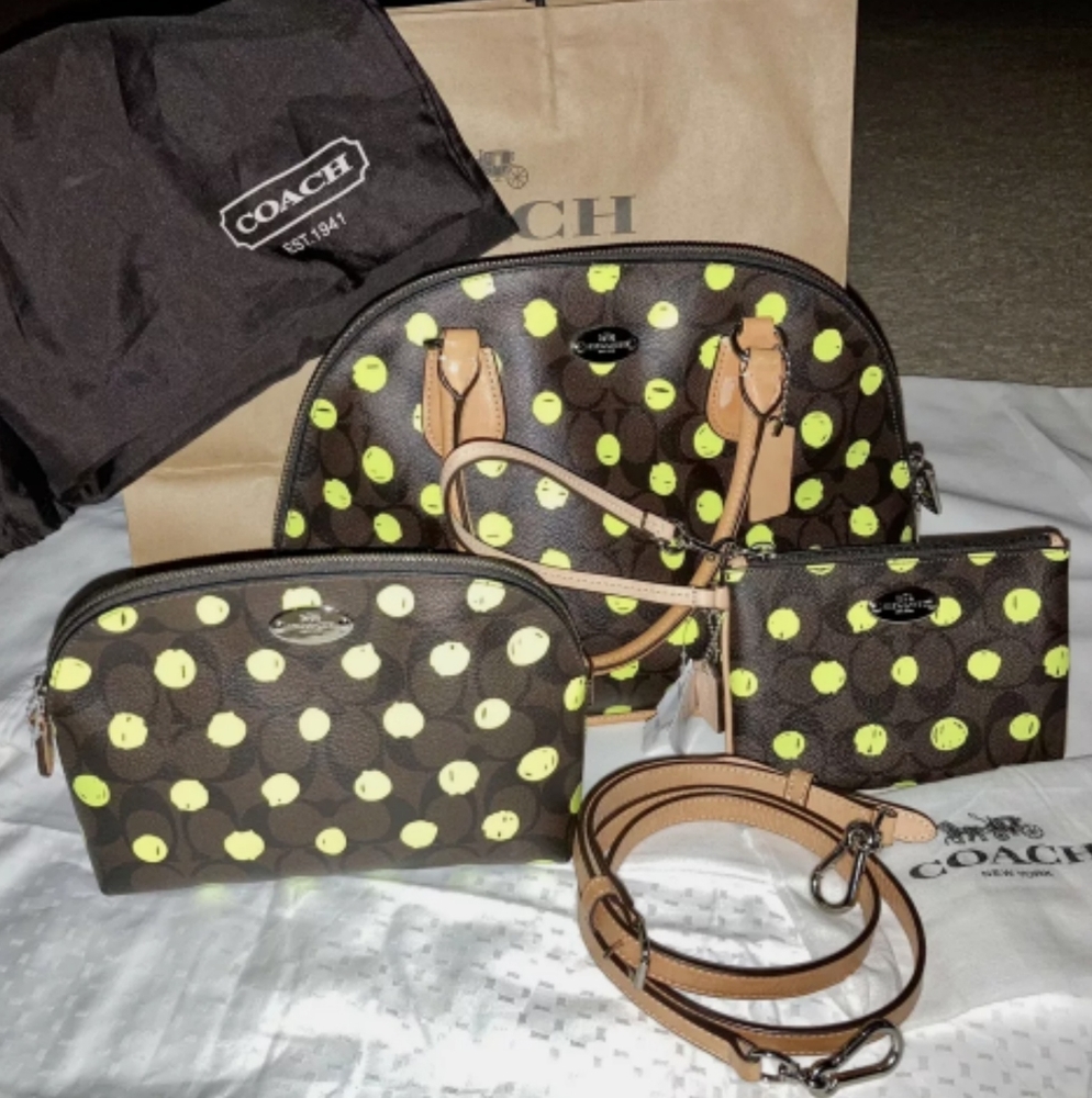 Dot Signature W/Neon PolkCa Dot Dome Handbag